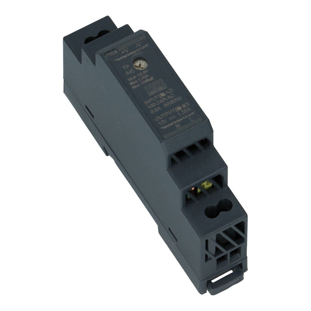 Voeding 12VDC 15W 1.25A dinrail ingang 85-264VAC
