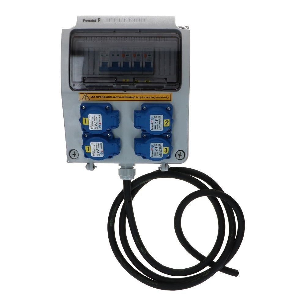 Noodstroom verdeelunit 3 fase IP54 2 meter Noodstroom verdeelunit 3 fase IP54 2 meter