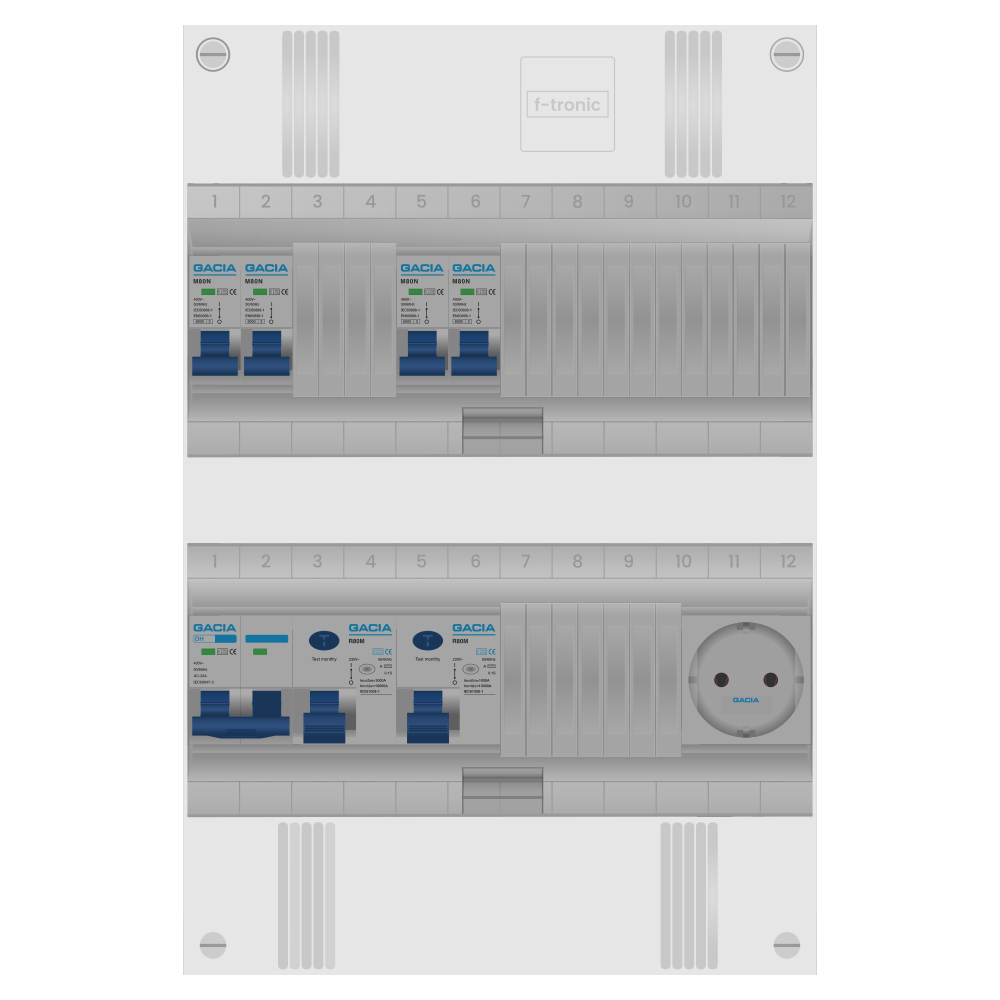 Groepenkast 1 fase 4 groepen + wcd