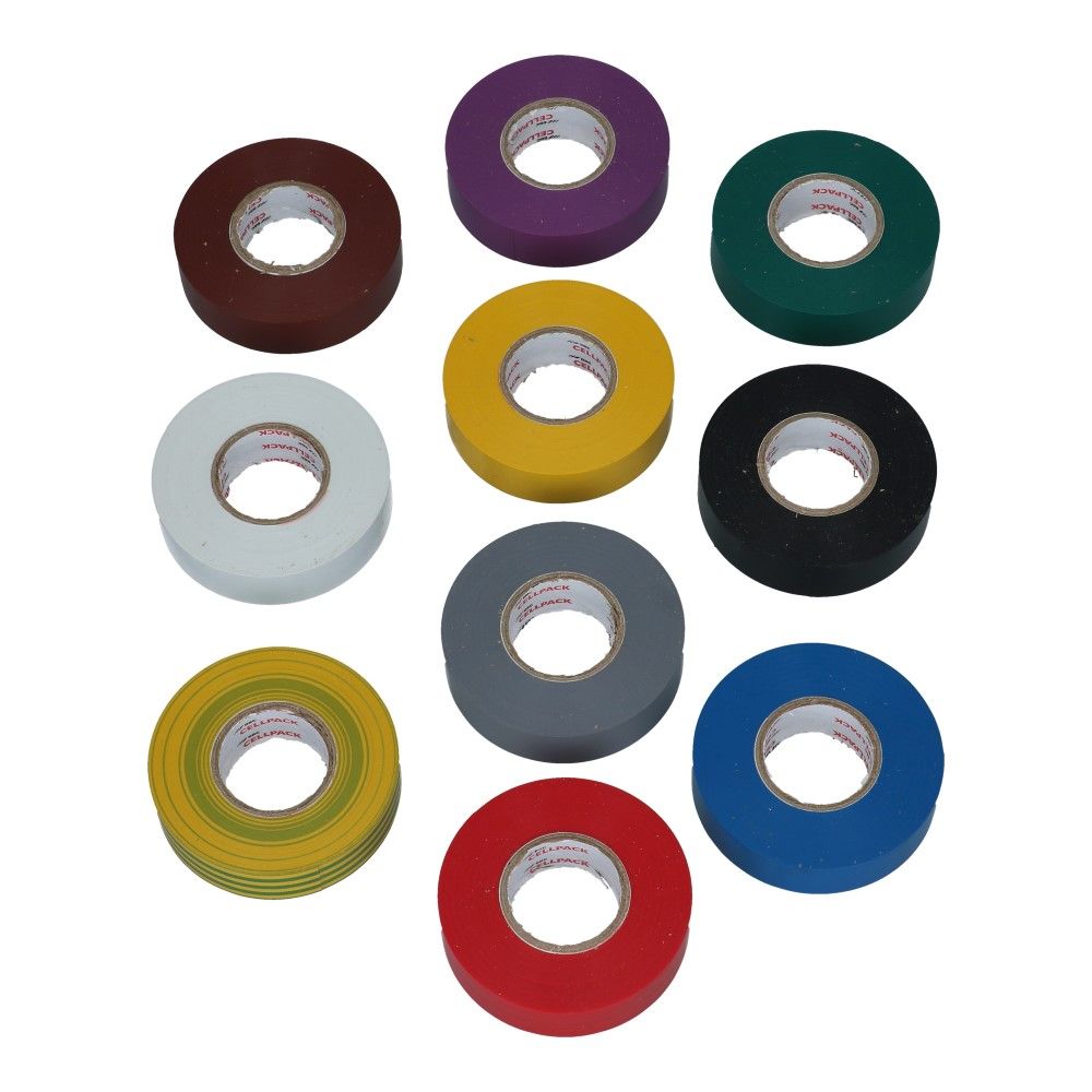 Extra sterk assortiment PVC Isolatietape 19mm - 20 meter