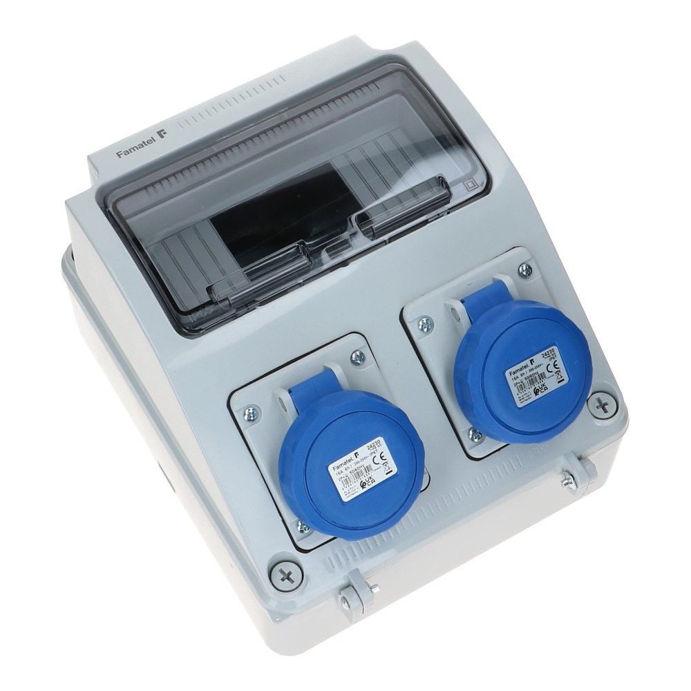 Wandverdeelkast voorbedraad IP65 2x CEE 16A 3p