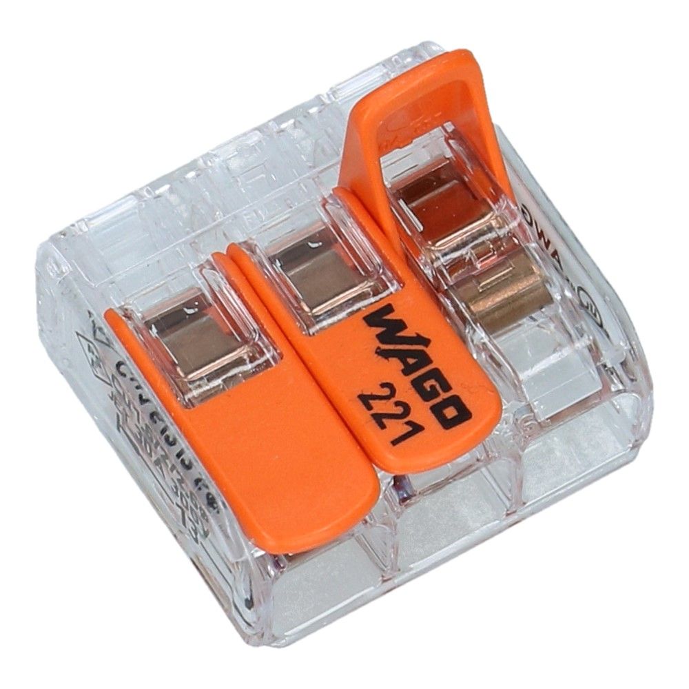 WAGO Verbindingsklem 3 voudig 0.5-6mm² soepel en massief - 30 stuks