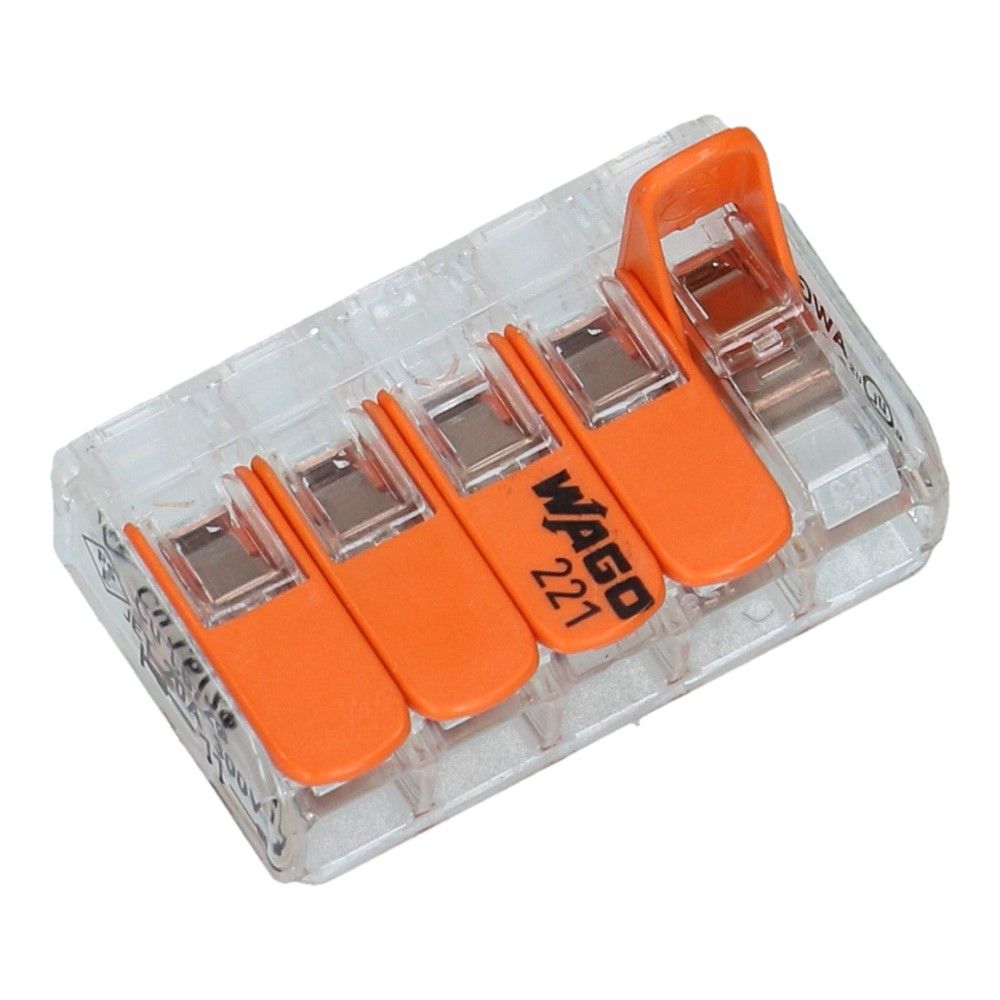WAGO Verbindingsklem 5 voudig 0.14-4mm² soepel en massief - 25 stuks