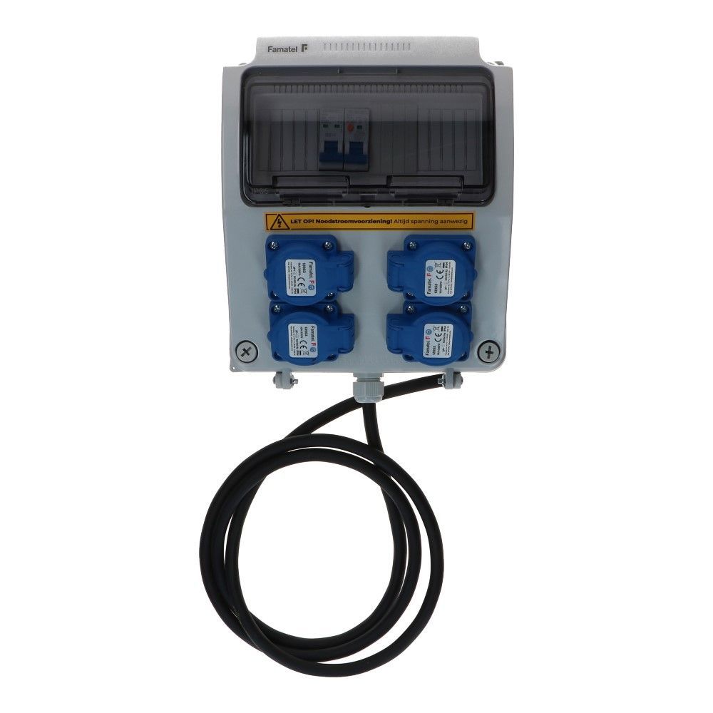 Noodstroom verdeelunit 1 fase IP54 2 meter Noodstroom verdeelunit 1 fase IP54 2 meter