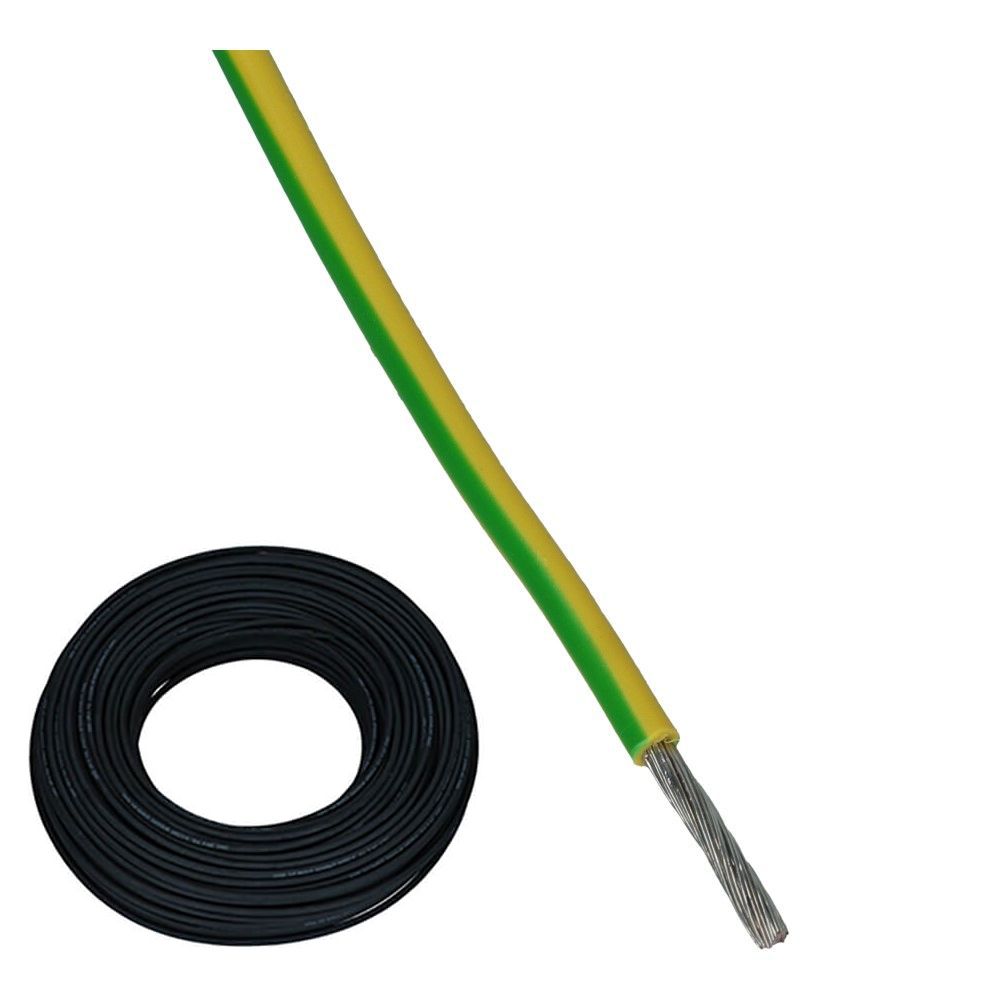 Aardkabel vertind UV bestendig H07V-K 4mm² geel groen - 100 meter