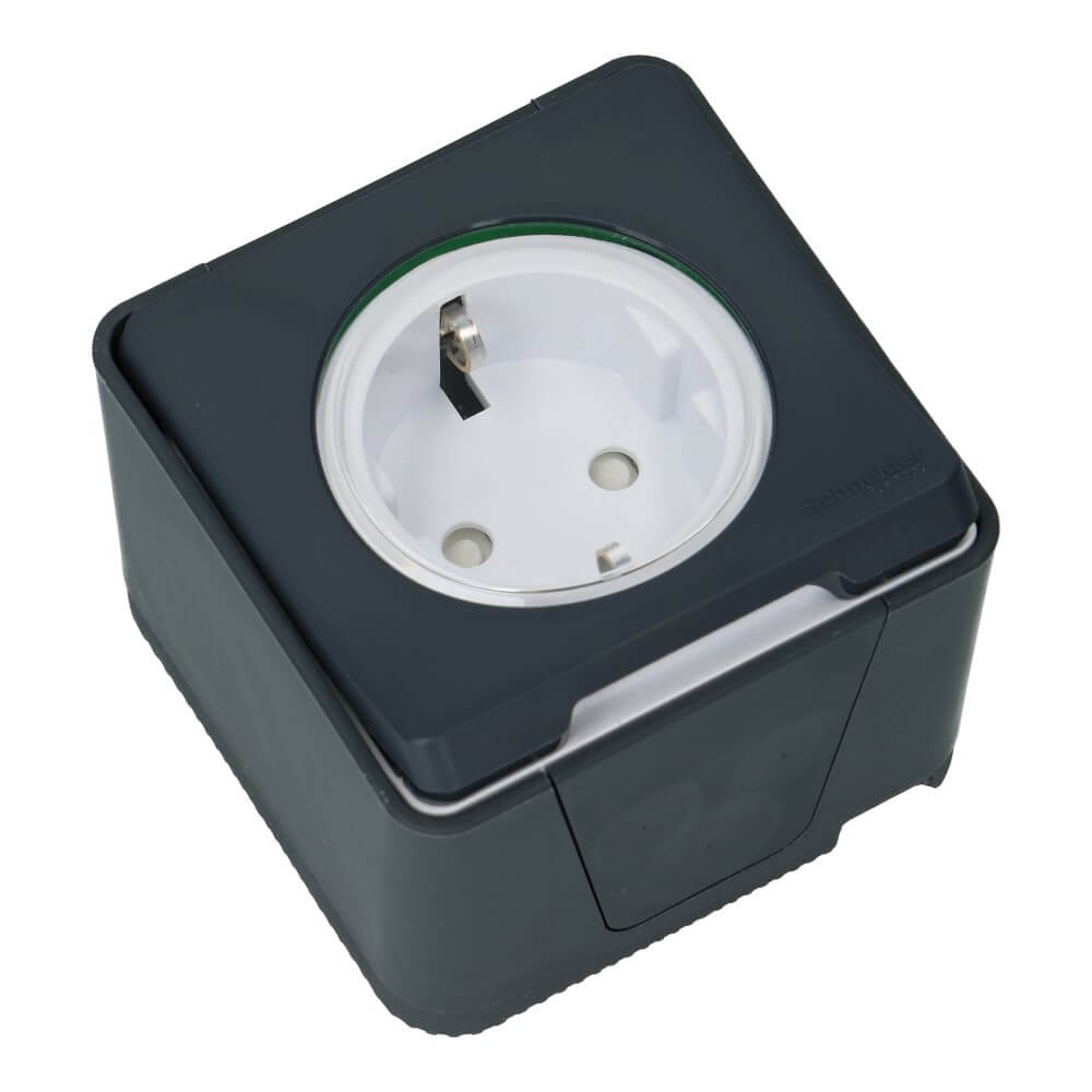 Mureva IP55 wandcontactdoos grijs