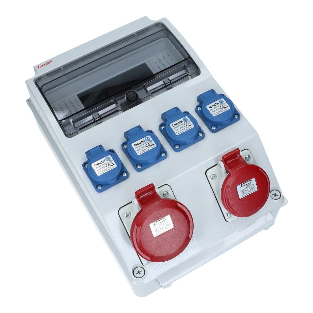 Wandverdeelkast voorbedraad IP44 1x CEE 32A 5p 1x16A 5p 4x schuko