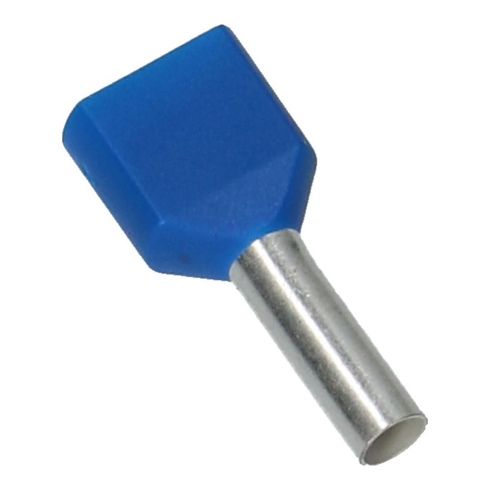 2x2.50mm² Blauw Adereindhuls - 250 stuks