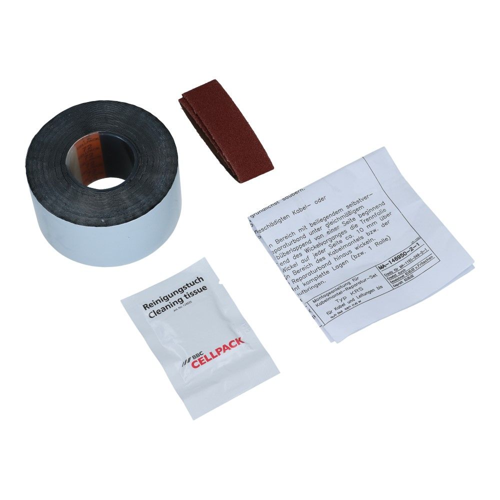 Kabelreparatie set met vulkaniserende tape zwart 50mm - 10 meter