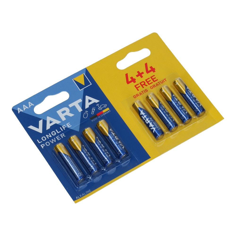 AAA Varta batterij LR03 1.5V Longlife Power 8 stuks