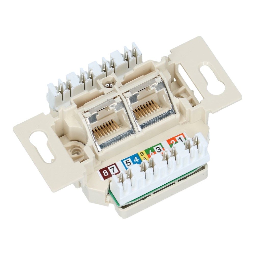 Inbouwsokkel 2xRJ45 CAT5e
