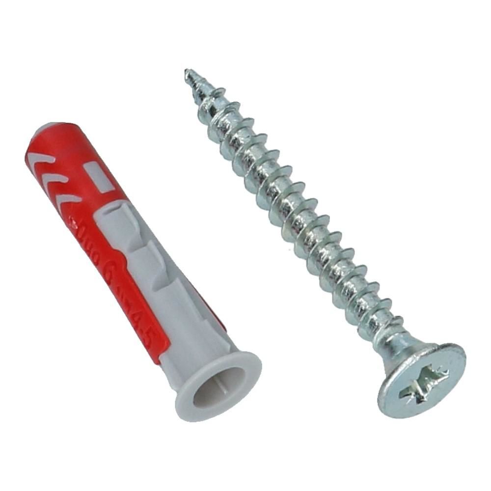 DuoPower plug universele 6x30mm met schroef 4.5x35mm PZ2 - 50 stuks