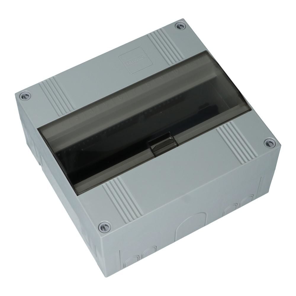 Bovenaanzicht lege groepenkast 1x12 modules koppelbaar