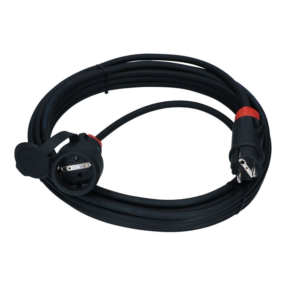 Verlengkabel Schuko zwart 10 meter RA 3500W IP44