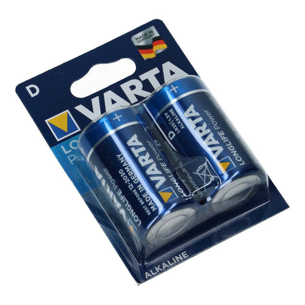 D Varta batterij LR20 1.5V Longlife Power 2 stuks