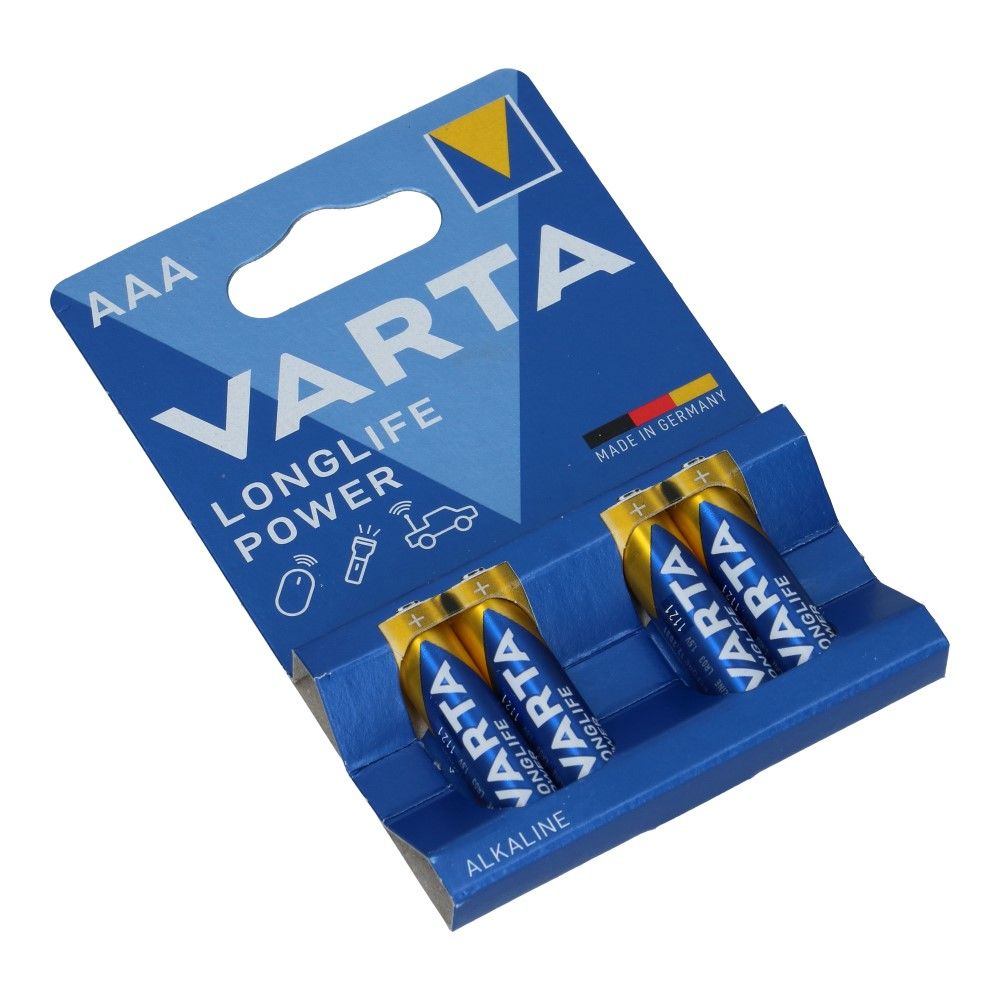 AAA Varta batterij LR03 1.5V Longlife Power 4 stuks
