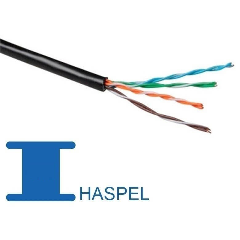 UTP CAT5e buitenkabel/grondkabel minihaspel 100 meter UTP CAT5e buitenkabel/grondkabel minihaspel 100 meter