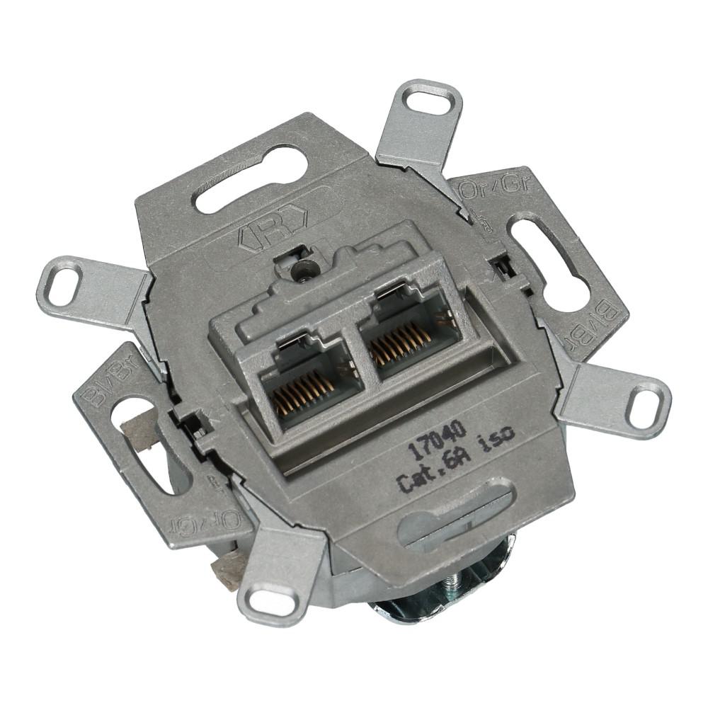 Inbouwsokkel 2xRJ45 CAT6 afgeschermd