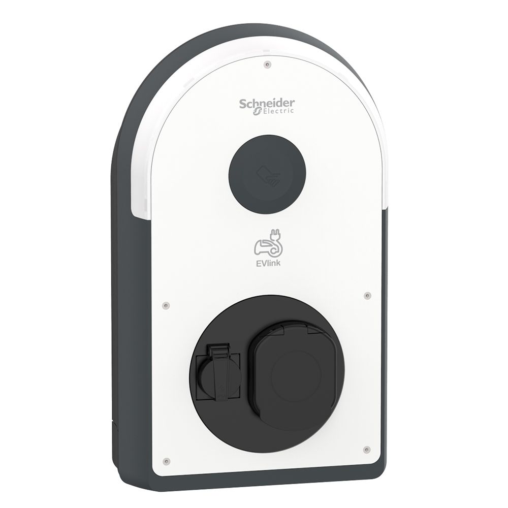 Evlink Pro Oplaadpunt T2 contactdoos + Schuko 3 fase 22kW B-EV MID kWh-meter