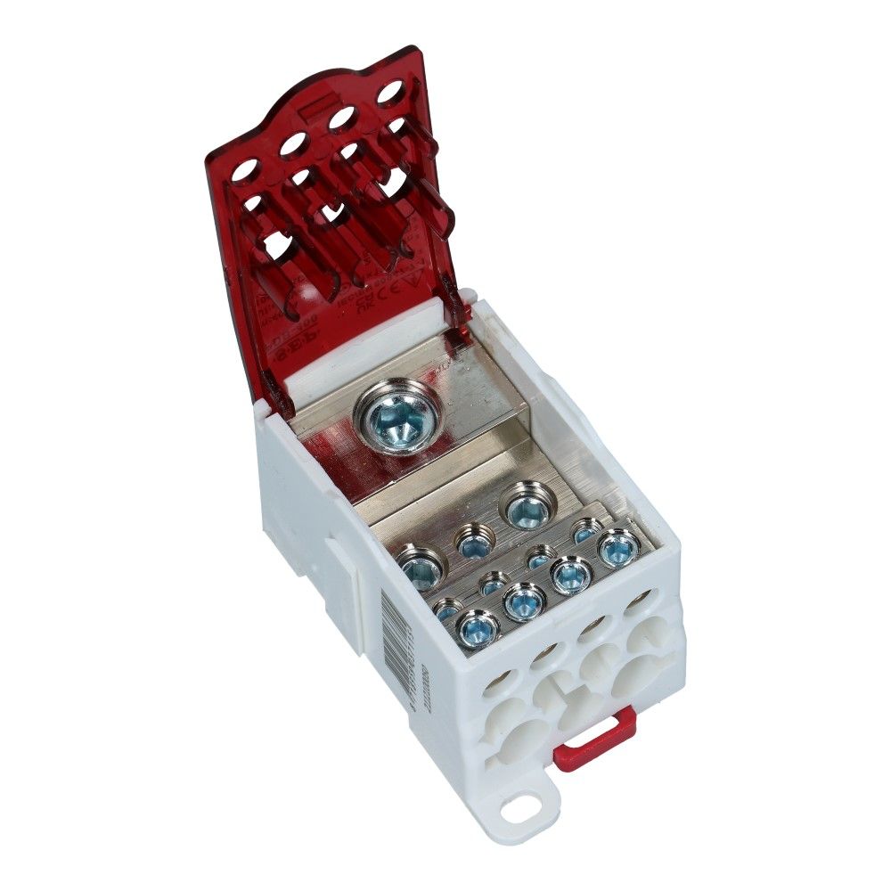 Aftakklem PDB 400A 1x185mm² - 2x35mm² 5x16mm² 4x10mm² 24.5kA Aftakklem PDB 400A 1x185mm² - 2x35mm² 5x16mm² 4x10mm² 24.5kA